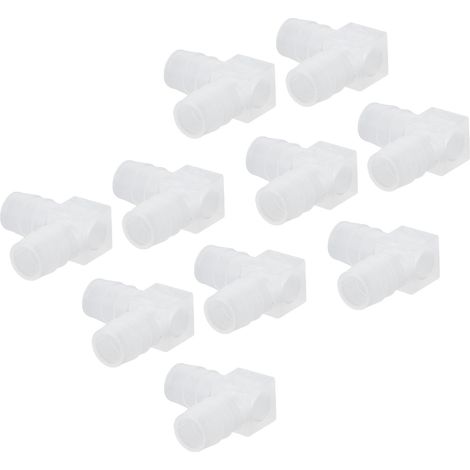 10 Pièces Coude à 90° en Plastique pour Aquarium, Raccord 10mm avec Embouts Barbelés