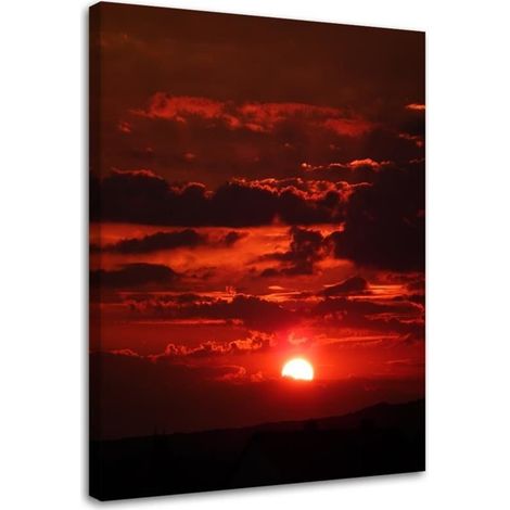 Tableau sur toile Coucher de soleil Rouge Nature 40x60 (1/5)
