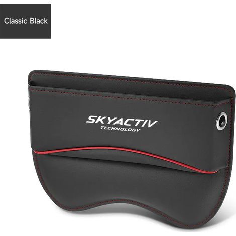 Poches de rangement en cuir noir pour l'espace entre les sièges auto Mazda 3 BK 6 GG GH GJ CX3 CX5 CX30 CX7 CX8 CX9 MX5 RX8 Skyactive (1/5)