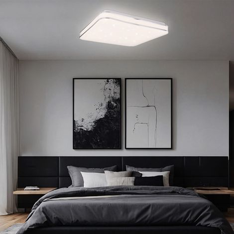 Plafoniera LED plafoniera soggiorno lampada metallo acrilico bianco cromato anello scintilla decoro, 1800 Lm 3000K bianco caldo 24 watt, L 33,5 cm