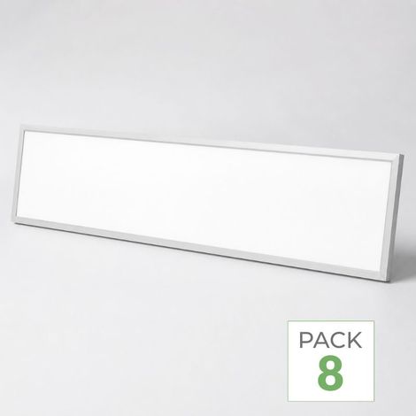 Pack de 8 - Panneau LED Backlit CCT 120x30cm 28W UGR19 140lm/W Cadre Blanc - 3000K/4000K/6000K - SILUMEN (1/3)
