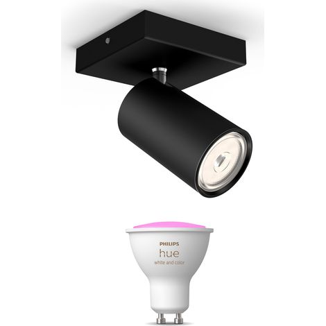 Philips Hue Kosipo Aufbauspot mit 1 Lichtpunkt GU10 (Schwarz) Weißes und Farbiges Licht - White and Color Ambiance (1/5)