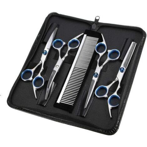 Abcrital – 5-in-1 Dog Grooming Scissors – Stainless Steel – Clean Cut for Face, Body and Ears – Ergonomic and Comfortable (1/5)