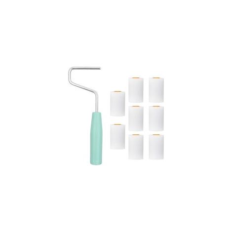 9 pièces kit rouleau peinture,avec 8 Manchons petit rouleau peinture,petit rouleau peinture,Poignée antidérapante, Pour Décoration Murale et Plafonds