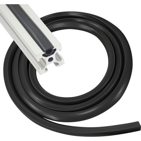 Profilé Aluminium Bandes de Chant pour Série 30X30-8 mm, Bande D'étanchéité Souple de Protection en PVC, Anti-poussière Bandes de Chant (Noir 10 m Slot) (1/5)