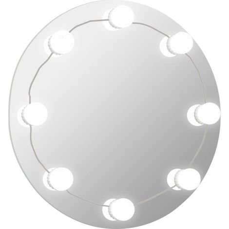 Miroir mural avec lampes LED  Miroir à LED mural décoratif Rond Verre -12375 (1/5)