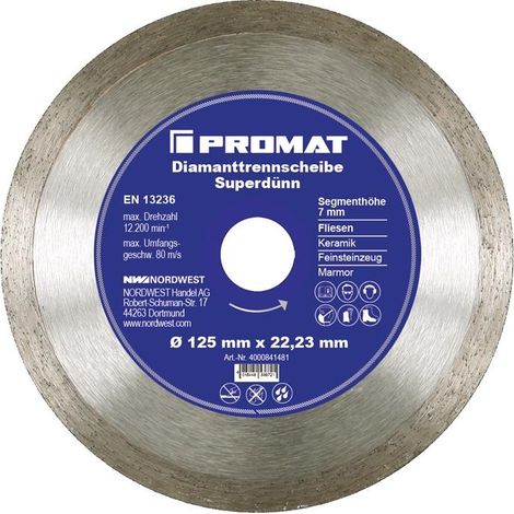 Disque à tronçonner diamant D. 180 mm perçage 254 / 22,23 mm Carrelages 7 mm PR (1/2)