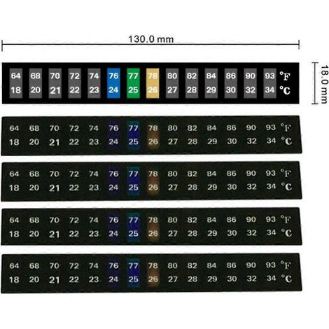 Thermomètre numérique autocollant pour aquarium, double échelle, CF, mesure de température, accessoire (1/4)