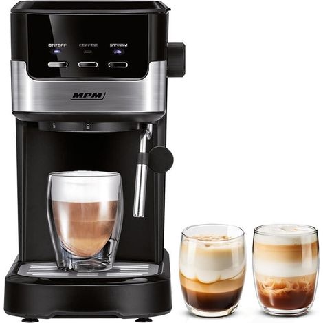 MPM MKW-13M Espressomaschine Schwarz und Silber 15 bar