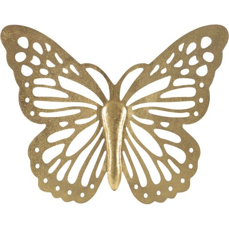 Décoration Murale en Métal "Butterfly Uni" 43cm Or (1/5)