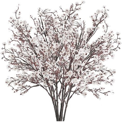 6 Bundles Baby Breath Flowers Artificial Bulk Fake Gypsophila Bouquets Blue Real Touch Silk Floral Arrangements for Table Centerpieces Wedding Home Farmhouse Party DIY Decor (1/5)