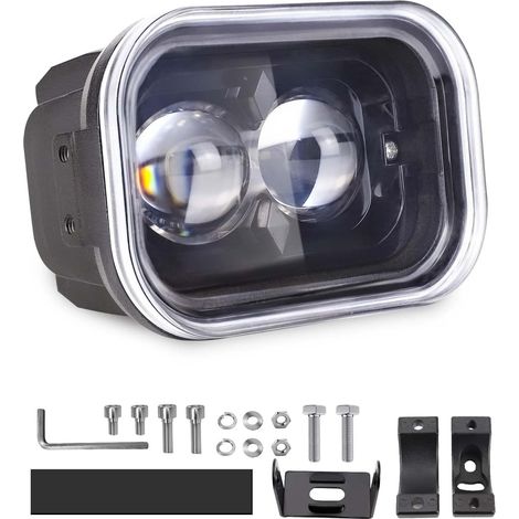 Faro LED para motocicleta de 4 pulgadas, blanco frío de 45 W, luces de trabajo LED universales de haz alto/bajo para motocicletas, vehículos todo terreno, camiones y bicicletas eléctricas (1/5)