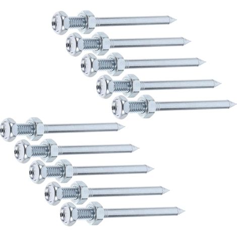 10 Pointes D’aération pour Chaussures de Pelouse, Métal Argenté, 7cm, Réutilisables, pour Gazon et Jardin, Accessoire de Jardinage (1/5)