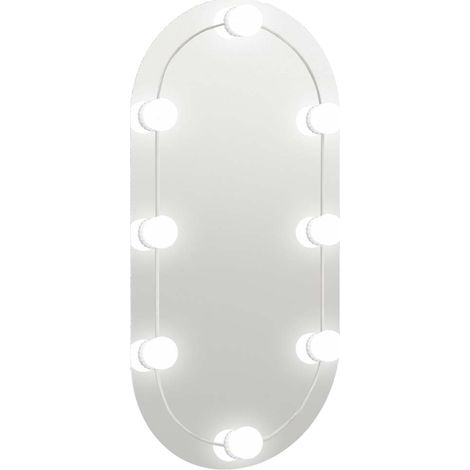 Maison Exclusive - Spiegel mit LED-Leuchten 80x40 cm Glas Oval