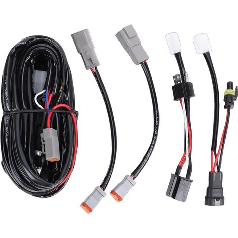 Kit de Câblage de Feux de Route, Faisceau de Câbles D'alimentation Stable à Double Connecteur, Plug and Play, avec Installation Facile, pour Camions, SUV, Pickups, Motos (1/5)