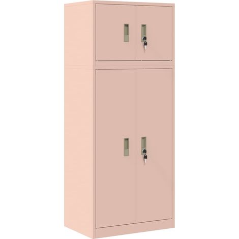 Armadio 2 pz Rosa 60 x 40 x 145 cm Acciaio Bloccabile vidaXL (1/5)