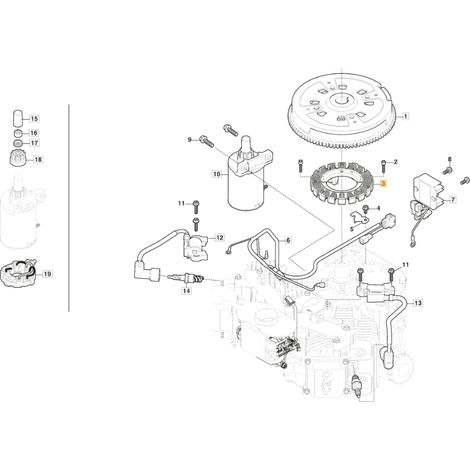 ORIGINAL STIGA Motor Aufladespule TRE 635V Rasentraktor 118551594/0