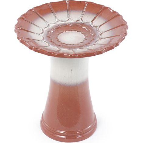 Bain d'oiseaux sur pied en céramique verte Ø43 cm (1/5)