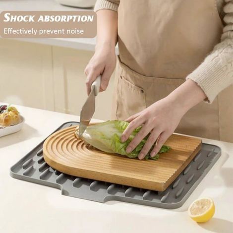 Tapis Egouttoir Vaisselle Antidérapant à Fixation Solide, Drainage Rapide pour Plan de Travail Cuisine Meoiruery (1/5)