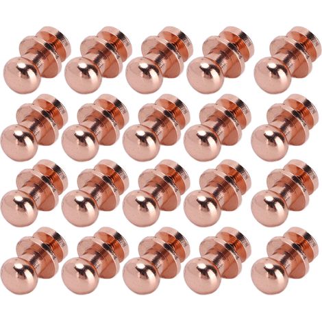 20 rivets décoratifs en laiton doré rose résistants à l'oxydation pour bagages, maroquinerie et réparation de chaussures - 10x8mm - Lot de 20 (1/5)