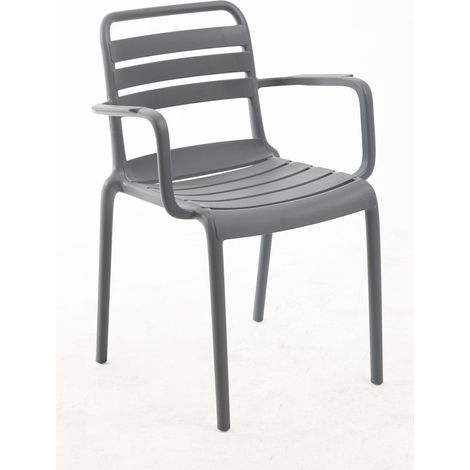 Sillas Jardín - Silla Belia con Brazos - Gris oscuro (1/5)