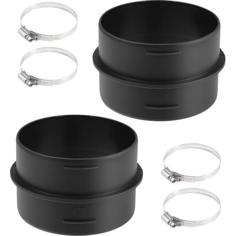 Raccord de Tuyau Rond 75 mm en Plastique Dur, Lot de 2, avec 4 Colliers de Serrage en Inox, pour Chauffage, Ventilation, Gaines 75 mm, Véhicules et Locaux Techniques (1/5)