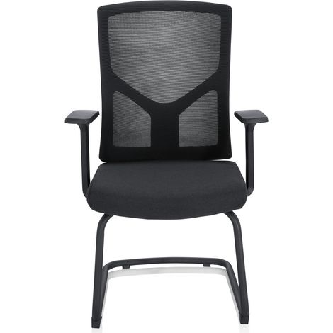 [GEBRAUCHT] Hjh Office Besucherstuhl Konferenzstuhl Stuhl Schwarz Armlehne Breton B-Ware