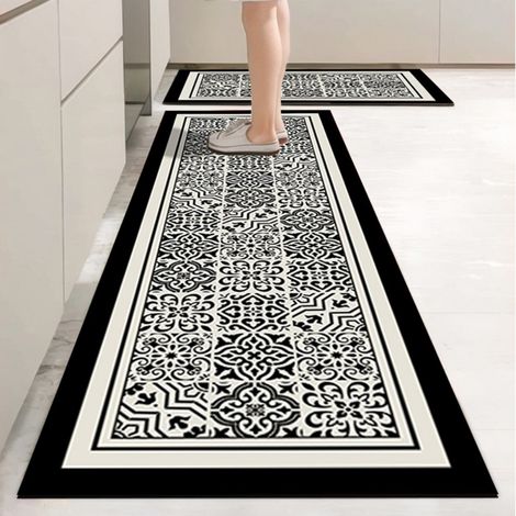 Terre de diatomées Wanhua-2 4060cm Tapis de cuisine, tapis de sol absorbant en terre de diatomées, facile à nettoyer, tapis rectangulaire antidérapant pour usage domestique (1/4)