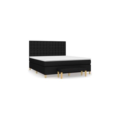 Sommier à lattes de lit avec matelas Noir 180x200 Tissu (1/5)