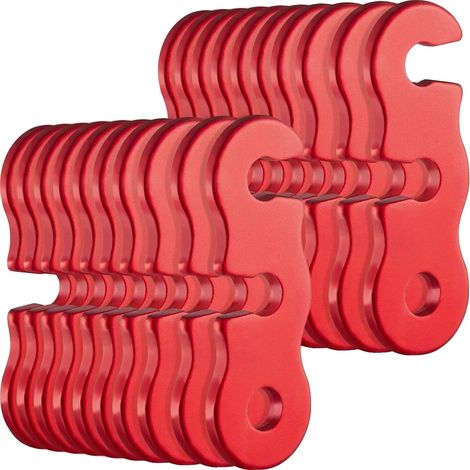 Tendicorda per tenda, in lega di titanio, design leggero, colore rosso, confezione da 20 pezzi (1/2)