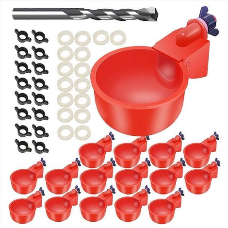 16 Pièces Abreuvoirs Automatiques pour Poules, Coupleurs avec Foret Inclus (1/5)