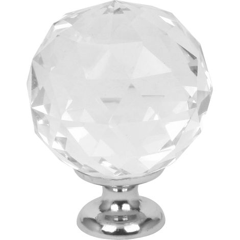 Domino Elegante Crystal Palace Möbelknopf 25mm in Chrom & Weiß  (1/5)