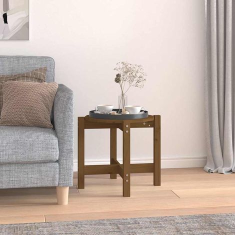 vidaXL Table basse Marron miel Ø 52,5x45 cm Bois massif de pin (1/5)