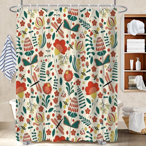 Rideau douche imperméable polyester 180x180 tissu respirant bâche de douche pour maison de campagne (1/5)