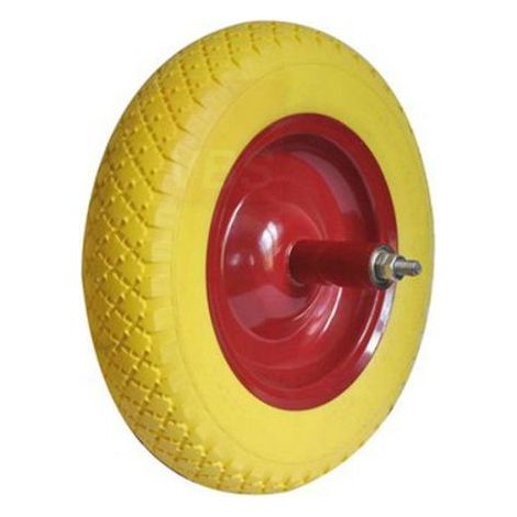 RUOTA PER CARRIOLA PIENA POLIURETANO D 350X80 ASSE CM 15 CON CUSCINETTI (22620)