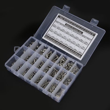Lot de 540 vis à tête Allen et bombée, en acier inoxydable 304, M3, M4, M5 + 1 tournevis (1/5)