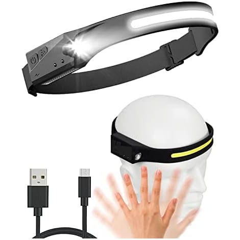 MINKUROW Lampada Frontale Ricaricabile, Lampada Frontale A Led Da 600 Lumen Lampada Frontale Potente Lampada A Mani Libere Per Campeggio, Lampada Frontale Da Corsa Ipx4 Lettura Per Bambini (1/5)