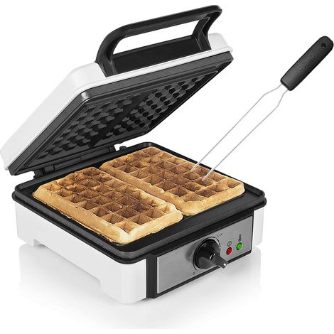 Doppel Waffeleisen & Gabel für dicke BELGISCHE & BRÜSSELER Waffeln 19,8x19,8cm (1/5)