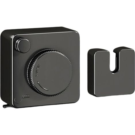 Stendibiancheria retrattile, stendibiancheria per interni ed esterni, stendibiancheria in acciaio inossidabile da 4,2 m, salvaspazio, stendibiancheria retrattile per esterni per balcone, bagno (nero)
