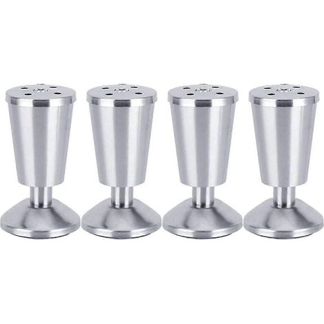 Quatre pieds de meubles épais en acier inoxydable avec forme de coupe réglable, adaptés aux armoires, canapés, etc., 120 mm. (1/5)
