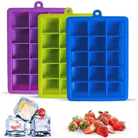 pièces Bac à glaçons, Cube de glace en silicone Moule à glaçons for Baby Food, Water, Whisky or Cocktail, Flexible Twist and Pop for Easy Release - Couleur Aléatoire