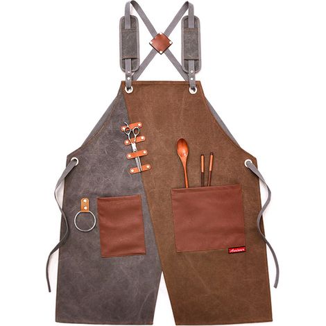 Tablier - Tablier de loisirs créatifs - Tablier de bricolage - Tablier en toile - Tablier de menuisier - Tablier de travail - Tablier multifonctionnel - Tablier de travail - Résistant (1/4)