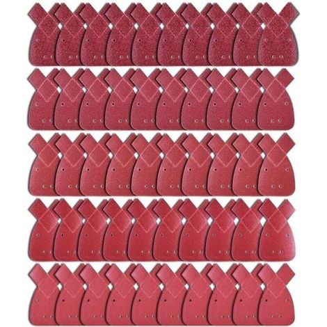 50 Pièces Feuilles Abrasives Feuille de Ponçage 10 X Grains 40/60/ 80/120/ 240 Papier Abrasif Triangles de Ponçage Fit Black and Decker Detail Palm Sander (1/3)