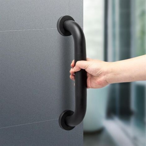 Barres D'appui de Salle de Bain en Acier Inoxydable,Sécurité Barres d'appui Antidérapantes pour Personnes âgées pour Baignoire,Toilettes,Salle de Bain,Rampe D'escalier 30cm Noir Mat (1/5)