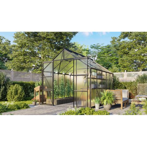 Vitavia Gewächshaus "Jamaika" inkl. Ready2Grow Zubehör-Set, schwarz, 8,3 m², 6 mm HKP (1/3)