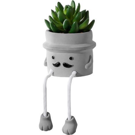 Plante en Pot Imitation Bonsaï Suspendue Décorative pour Salon et Bureau, Facile d'entretien sans Arrosage, Matériau Plastique et Ciment Naturel (1/5)