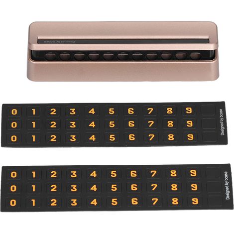Panneau de stationnement temporaire pour voiture, numéro de téléphone, plaque d'immatriculation temporaire pour domicile Champagne Gold (1/5)
