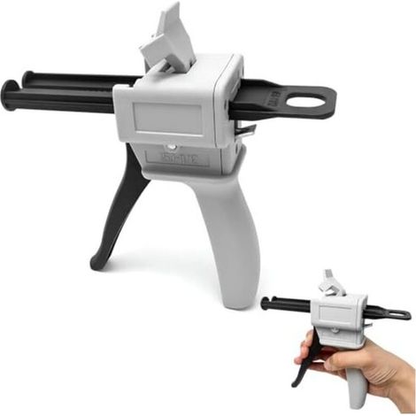 Poignée pour pistolet à colle époxy 50 ml, adhésif mélangé, doseur d'adhésif ratio 1:1/2:1, pistolet à colle époxy, pistolet à colle bi-composant, pistolet à pression, pistolet à cartouche, distribute (1/4)
