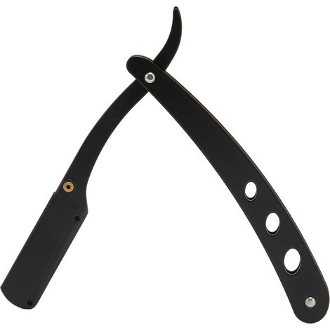 Porte-lame de barbe professionnel en alliage pliable, support manuel de rasoir droit pour homme, étui de rangement de tondeuse à barbe (1/5)