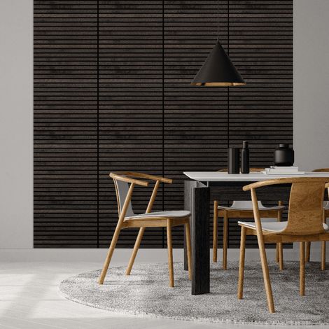 Pannello fonoassorbente acustico a doghe certificato al fuoco per interni - Colore: Rovere Vena Bianca - Misura: 594mm x 594mm x 10mm (1/5)